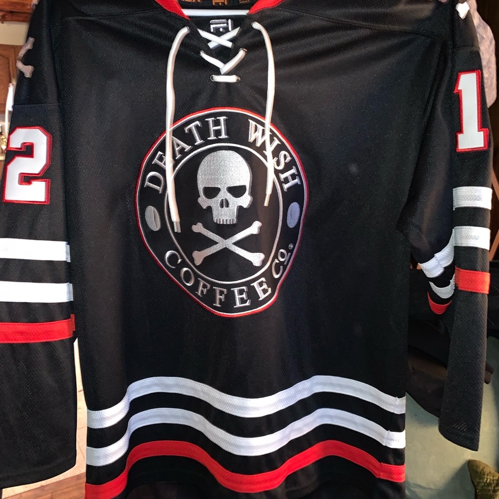 NWOT - never worn 1st Edition Death Wish Coffee hockey jersey